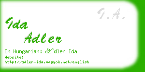 ida adler business card